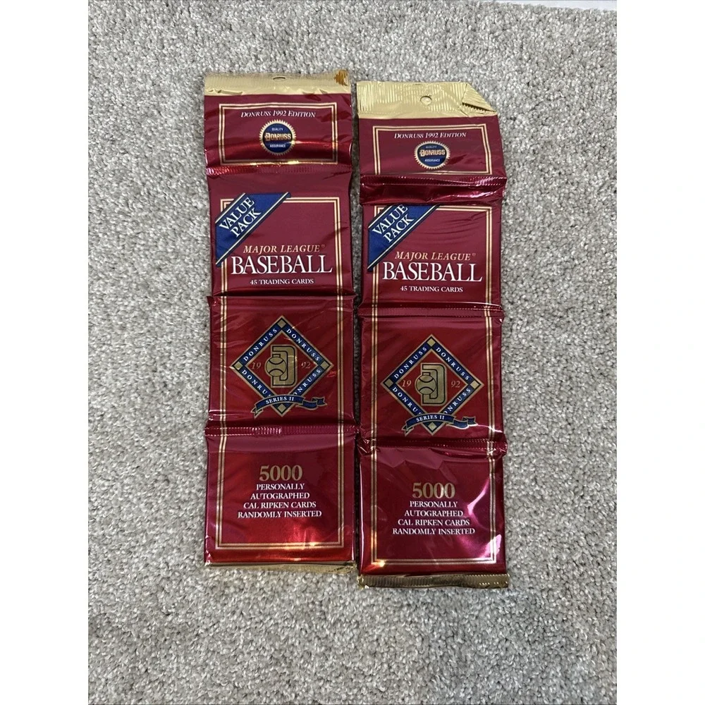 1992 Donruss Series 2 Baseball Lot of 2 (Two) New‎ Sealed 45 Card Rack Packs x